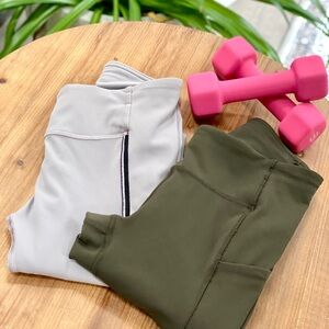 Lululemon Athletica Gray and Olive Leggings 2pcs Size 2